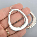 5 Large Silver Teardrop Charms 2-1/8" chs5073