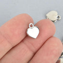 20 Silver Heart Charms 12mm chs5082