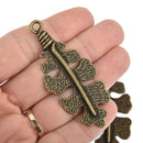 4 Bronze Oak Leaf Charms 2.5" long chs5119