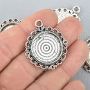 10 Silver Bezel Tray Charms tray fits 20mm round cabochons chs5123