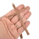 2 Copper Cross Charms Large Long Skinny Cross Pendant, 4-1/4" x 2-5/8" chs5124