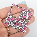 5 Metal Square Charms Floral Filigree Enamel 2-5/8" chs5150