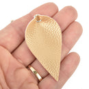 10 LIGHT GOLD Faux Leather Teardrop Charm Pendant Vegan Leather, 2-1/2" long chs5157
