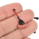 5 BBQ WEENIE ROAST Charms, Enamel Hot Dog on a Fork, 28mm chs5794