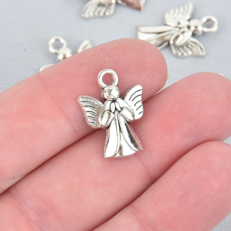 50 Silver Angel Charms 3/4" chs5184b