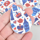 10 Faux Leather Teardrop Charms LONDON Vegan Leather Pendant 2-1/4" long chs5255