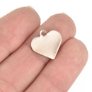 10 Rose Gold Heart Charms Stainless Steel stamping blanks 16mm chs5263