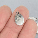 5 Silver Stainless Steel Saint Medal Charms Virgin Mary 14mm chs5266