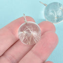 2 glass Dandelion globe charms real flowers 20mm chs5279