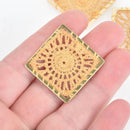 5 Lace Charms BEIGE Crochet Thread Square Connector Links Boho charms 30mm chs5320
