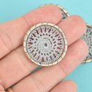 5 Lace Charms GRAY Crochet Thread Connector Links Boho Dream Catcher charms 30mm chs5373