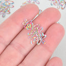 10 Metal FLOWER Charms Filigree Enamel 1-1/8" chs5375