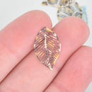 10 RAINBOW LEAF Charms Filigree Enamel 3/4" chs5378