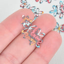 10 Metal FLOWER Charms Filigree Enamel 1-1/8" chs5380