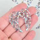 5 ANGEL WINGS RAINBOW Charms Filigree Enamel Metal 1-5/8" chs5385