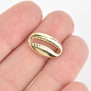10 Gold SEASHELL Charms Cowrie Shell Coffee Bean Shells 18mm chs5448