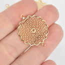 2 Gold Lace FILIGREE Circle Charms Dream Catcher chs5496