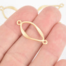 10 Matte Gold Twist Oval Charms, Connector Links, 29mm chs5502