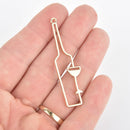 5 Gold WINE BOTTLE Charms, 2-1/4" chs5506