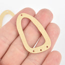 5 Matte Gold Drop Charms, Teardrop Connector Links, 44mm chs5507