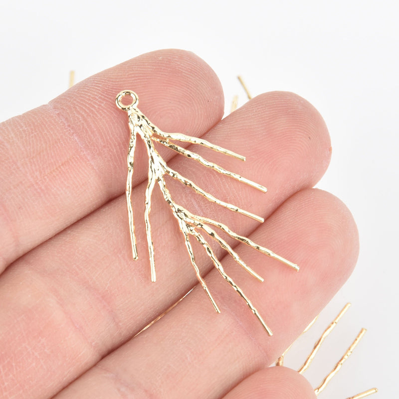 2 Branch Charms 14kt gold plated 1.5" chs5508