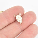 2 Gold Rosary Charms Tri-Piece Connector Link, 14kt plated Oval Patron Saint 14mm, chs5511