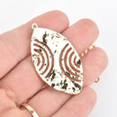 5 Gold Drop Charms, Teardrop Leaf Filigree 2" chs5513