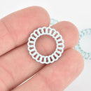 10 Round Blue Filigree Charms Enamel Connector Charms, 20mm chs5532