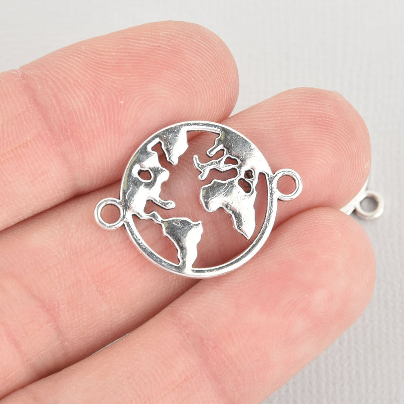 10 GLOBE MAP Charm Pendants, world travel charms charms, Africa Asia map charms, chs5535