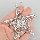 1 Silver Rhinestone Star Charm, 3-1/4" chs5554