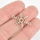 10 Gold Snowflake charms connector links 25mm chs5556