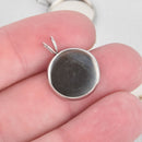 10 Stainless Steel Round Circle CABOCHON SETTING Bezel Frame Charm Pendants, Silver (fits 16mm cabs)  chs5600