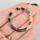4 Acrylic Washer Ring Charms MOCHA Brown Terrazzo 1.5" chs5608