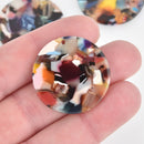 4 Acrylic Circle Charms CARNIVAL Terrazzo Rainbow 1.25" chs5614