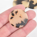 4 Acrylic Circle Charms MOCHA Terrazzo Brown and Black 1.25" chs5616
