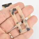 4 Acrylic Rectangle Charms MOCHA Terrazzo Brown and Black 2" chs5622