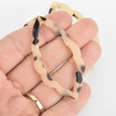 4 Acrylic Open Leaf Charms MOCHA Terrazzo Brown and Black 2.5" chs5623