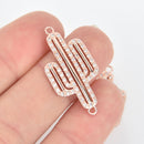 1 Rose Gold CACTUS Charm, Micro Pave CZ, 32mm, chs5658