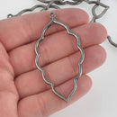 10 Gunmetal Marquis Teardrop Leaf Charms 2.5" chs5669