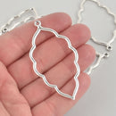 10 Silver Marquis Teardrop Leaf Charms 2.5" chs5672