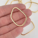 10 Gold Oval Teardrop Charms 39mm chs5675