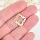 4 Gold Quatrefoil Charms Brushed Metal 18mm chs5702