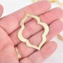 2 Gold Quatrefoil Charms Flower Brushed Texture 2" chs5704