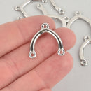 10 WISHBONE Charm Connectors, Silver Links 24mm chs5722