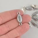 10 Silver FOOTBALL Charms 25mm chs5724