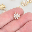 2 Gold SNOWFLAKE Charms, Micro pave crystal, CZ cubic zirconia, 11mm, chs5765
