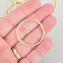 4 Gold Ring Circle Charms, Brushed gold plated, 35mm chs5803