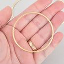 4 Gold Ring Connector Charms Brushed gold plated metal circle links 2-3/8" chs5805