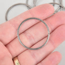 4 Gunmetal Ring Circle Charms, Brushed metal plated, 35mm chs5806