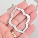 2 Gunmetal Quatrefoil Charms Flower Brushed Texture 2-3/8" chs5807